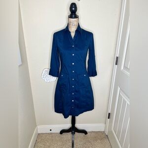 NTM Converse One Star Navy Snap Front Dress Utility Pocket Roll Tab Sleeve XS